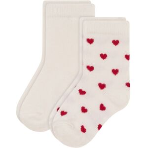 Petit Bateau Lot 2 Chaussettes Cœur - Blanc