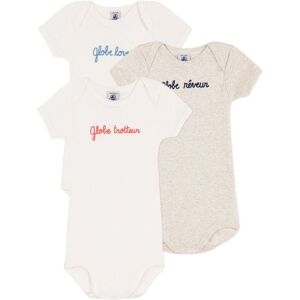 Petit Bateau Lot 3 Bodies Message - Ecru