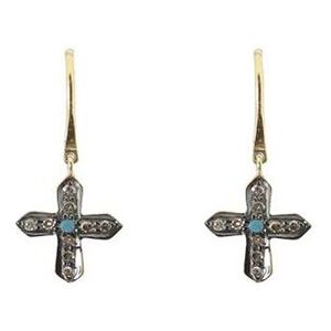 5 Octobre Boucles d'Oreilles Cross - Argente