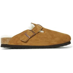 BIRKENSTOCK Sabots Boston Fur Cuir Suede - Collection Adulte - Camel