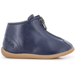 Pom d'Api Chaussons Zip Vegan Cuir de Pomme - Bleu marine