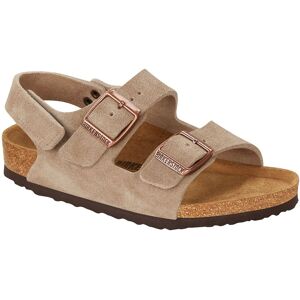 BIRKENSTOCK Sandales Milano HL Scratchs Cuir Suede - Taupe