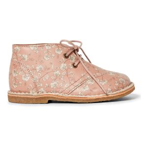 Konges Slojd Bottines a Lacets en Cuir Chaton Rose peche