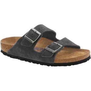 BIRKENSTOCK Sandales Arizona Velvet Chaussant Etroit Gris fonce