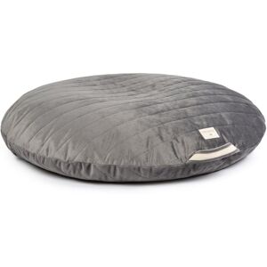 Nobodinoz Pouf rond Sahara en velours - Gris ardoise