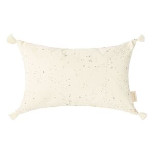 Nobodinoz Coussin rectangulaire Stories en coton bio - Ecru