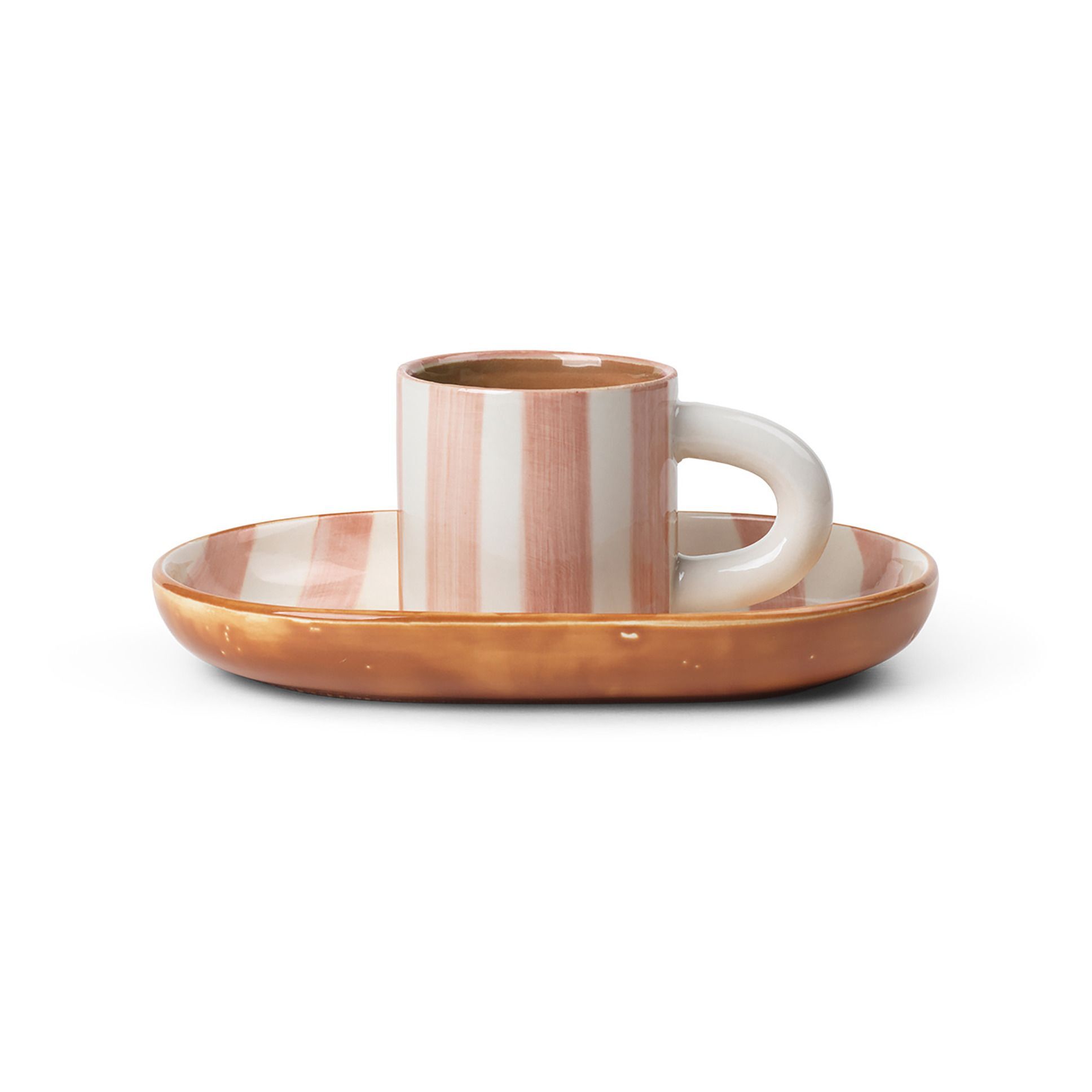 Ferm Living Tasse Milu et sous-tasse en porcelaine - Rose