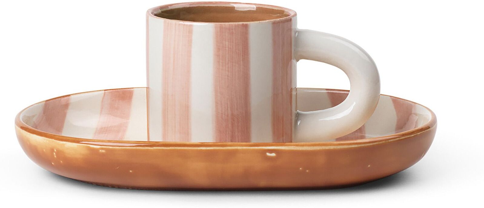 Ferm Living Tasse Milu et sous-tasse en porcelaine - Rose