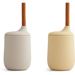 Liewood Gobelet avec paille Ellis en silicone - Set de 2 - Sable