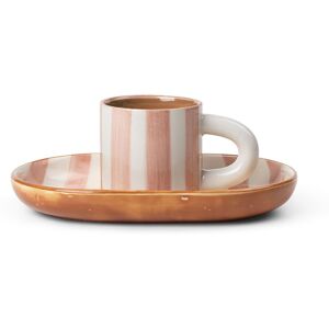 Ferm Living Tasse Milu et sous-tasse en porcelaine - Rose