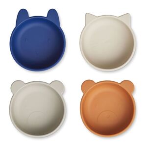 Liewood Bols en silicone Iggy - Set de 4 - Bleu marine