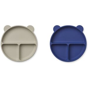 Liewood Assiettes Merrick en silicone - Set de 2 - Bleu