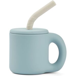 Liewood Tasse paille Jenna en silicone - Bleu ciel