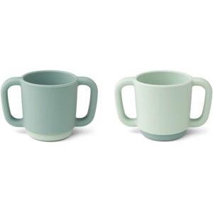 Liewood Tasse d'apprentissage Alicia en silicone - Set de 2 - Bleu gris