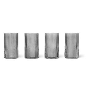 Ferm Living Verres Ripple - Set de 4 - Gris