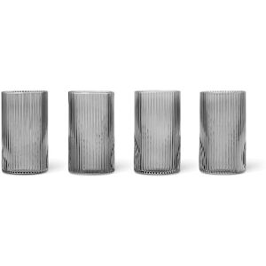 Ferm Living Verres Ripple - Set de 4 - Gris