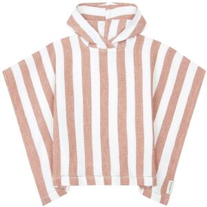 Liewood Poncho Paco en coton bio - Stripe White/Tuscany rose