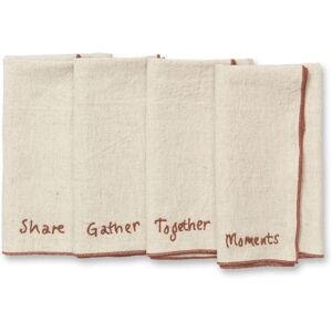 Ferm Living Serviettes de table en coton - set de 4 - Beige