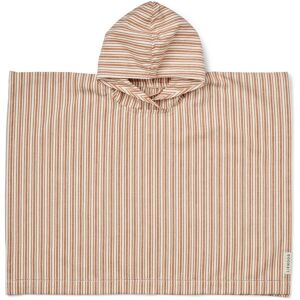 Liewood Poncho Roomie en coton bio - Stripe Tuscany rose/Creme de la creme