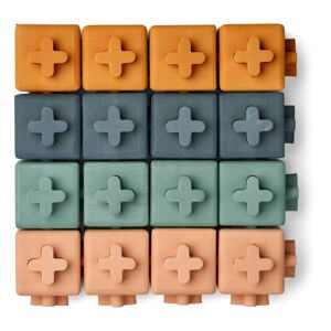 Liewood Mini blocs de construction en silicone Pierce - Set de 16 - Vert de gris