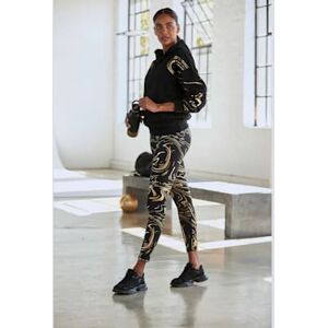 Leggings fonctionnels calecon performance avec motif abstrait - LASCANA ACTIVE - noir, couleur or NOIR, COULEUR OR XS