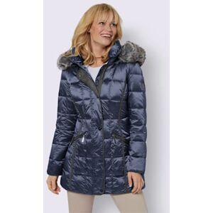 Manteau rembourre aspect brillant avec capuche en fausse fourrure - Green Goose - marine MARINE 40