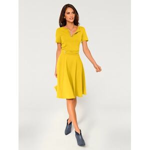 Robe princesse ?illets decoratifs a la taille - Ashley Brooke - jaune JAUNE 46