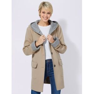 Manteau imitation laine poches plaquees a rabat avec capuche - Collection L - gris pierre GRIS PIERRE 25