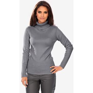 Pull col roule contenant du cachemire - Linea Tesini - gris-chine GRIS-CHINÉ 46