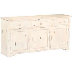 247663 vidaXL Buffet Blanc 160 x 40 x 80 cm Bois de manguier massif - Publicité