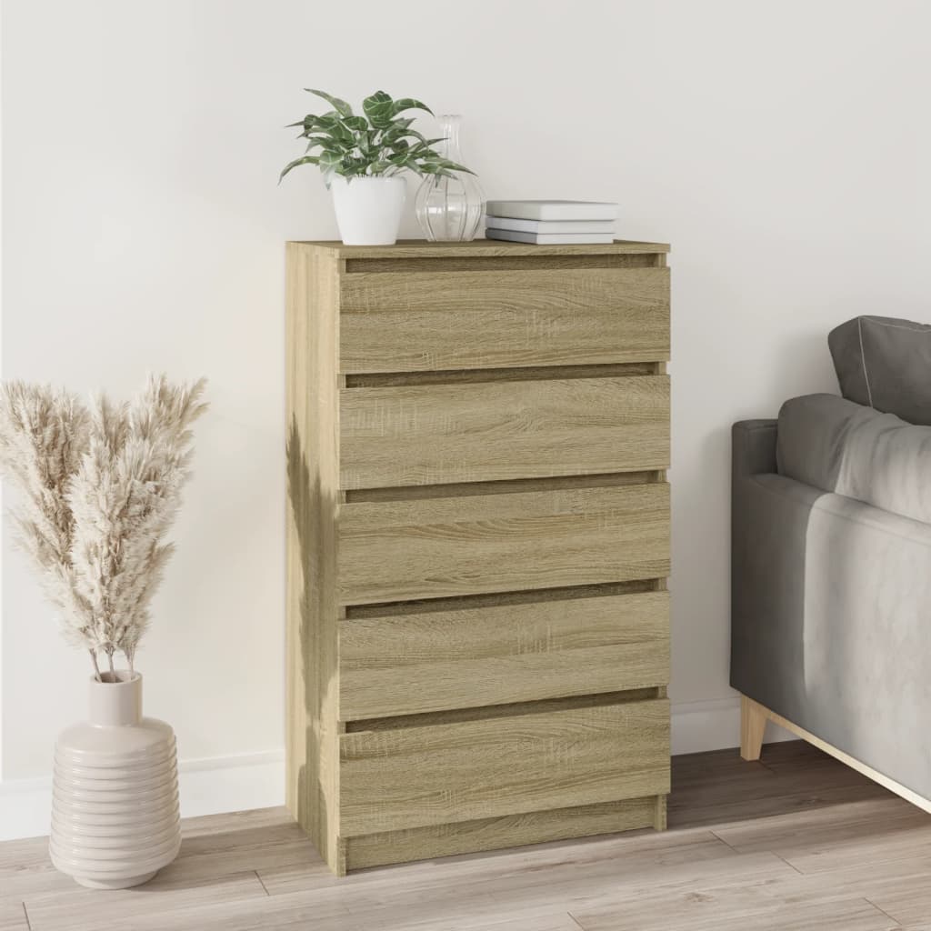 823019 vidaXL Commode Chêne sonoma 60x36x103 cm Bois d'ingénierie