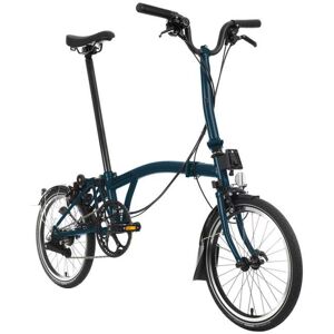 Brompton C Line Explore 6 Speed High Bar Telescopic Seatpost Rear Rack Dynamo 16 Velo Pliant 2024 ocean blue