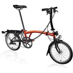 Brompton C Line Explore - 6-Speed - Low Bar - Standard Seatpost - Rear Rack & Dynamo - 16 Velo Pliant - 2024 - Flame Lacquer