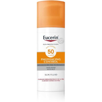 Eucerin Photoaging Control ANTI-AGE sun fluid SPF50 50 ml - Publicité Eucerin Photoaging Control ANTI-AGE sun fluid SPF50 50 ml - Publicité