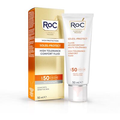 Roc Soleil-Protect Fluide Confort Haute Tolérance SPF 50 (50ml) - Publicité Roc Soleil-Protect Fluide Confort Haute Tolérance SPF 50 (50ml) - Publicité