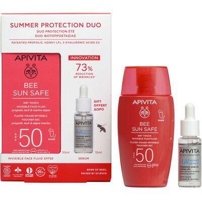 Apivita Bee Sun Safe Fluide Visage À Toucher Sec SPF50 (LOT De 2) - Publicité Apivita Bee Sun Safe Fluide Visage À Toucher Sec SPF50 (LOT De 2) - Publicité