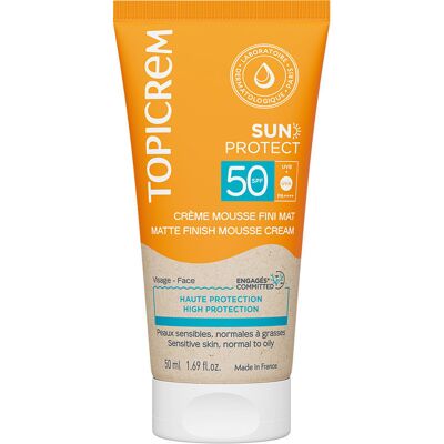 Topicrem Sun Protect mousse-crema acabado mate SPF50+ 50 ml - Publicité Topicrem Sun Protect mousse-crema acabado mate SPF50+ 50 ml - Publicité