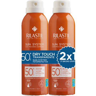 Rilastil Sun System SPF50+ Spray Transparent Toucher Sec Pack De 2 x 200 ml - Publicité Rilastil Sun System SPF50+ Spray Transparent Toucher Sec Pack De 2 x 200 ml - Publicité