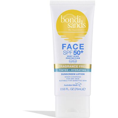 Bondi Sands Face SPF50+ loción facial hidratante con color 75 ml - Publicité Bondi Sands Face SPF50+ loción facial hidratante con color 75 ml - Publicité