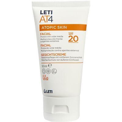 Crème Visage Leti At4 SPF20 - Crème pour peau sensible - Publicité Crème Visage Leti At4 SPF20 - Crème pour peau sensible - Publicité