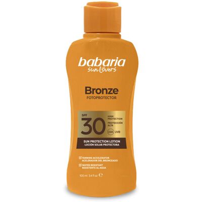 Babaria Sun Lovers Bronze loción solar protectora SPF30 100 ml - Publicité Babaria Sun Lovers Bronze loción solar protectora SPF30 100 ml - Publicité