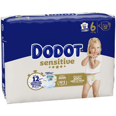 Dodot Sensitive talla 6 pañales +13 kg 37 u - Publicité Dodot Sensitive talla 6 pañales +13 kg 37 u - Publicité