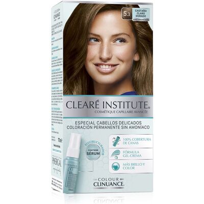 Coloration Permanente Clearé Institute Brun Doré Clair 5.3 - Cheveux Délicats - Publicité Coloration Permanente Clearé Institute Brun Doré Clair 5.3 - Cheveux Délicats - Publicité
