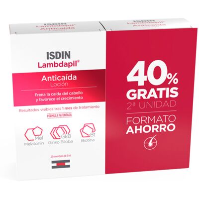 Isdin Lambdapil Duo Lotion Anti-chute - Traitement contre la perte de cheveux - Publicité Isdin Lambdapil Duo Lotion Anti-chute - Traitement contre la perte de cheveux - Publicité