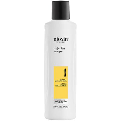 Shampoing Nioxin System 1 - Cheveux Naturels - Affaiblissement Léger - 300 Ml - Publicité Shampoing Nioxin System 1 - Cheveux Naturels - Affaiblissement Léger - 300 Ml - Publicité