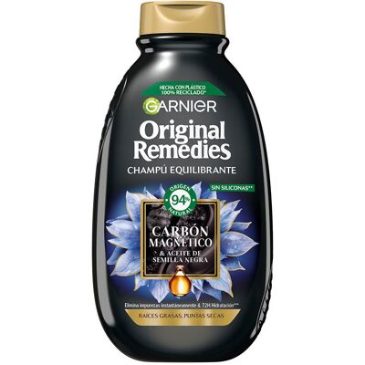 Garnier Shampoing au charbon magnétique Original Remedies 400 ml - Publicité Garnier Shampoing au charbon magnétique Original Remedies 400 ml - Publicité