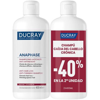 Ducray Pack de 2 shampoings anti-chute et anti-chute Anaphase de 400 ml - Publicité Ducray Pack de 2 shampoings anti-chute et anti-chute Anaphase de 400 ml - Publicité