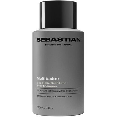 Sebastian Professionals Shampooing multifonction 3 en 1 pour hommes, cheveux, barbe et corps, nettoie et rafraîchit, 280 ml - Publicité Sebastian Professionals Shampooing multifonction 3 en 1 pour hommes, cheveux, barbe et corps, nettoie et rafraîchit, 280 ml - Publicité