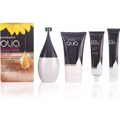 Garnier Olia Coloration permanente #9.0 blond clair radieux coffret - Publicité Garnier Olia Coloration permanente #9.0 blond clair radieux coffret - Publicité