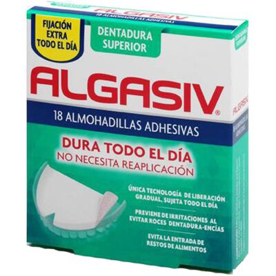 Algasiv Pastilles Adhésives Supérieures 18 U - Seaux pour Dentiers - Publicité Algasiv Pastilles Adhésives Supérieures 18 U - Seaux pour Dentiers - Publicité